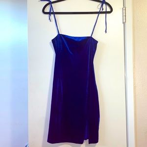 UO Motel Electric Blue Velvet Dress
